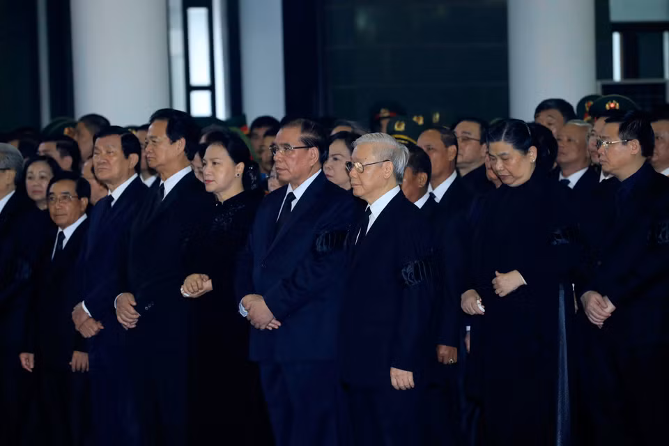 越南国家主席陈大光追悼会在河内举行。图自越通社