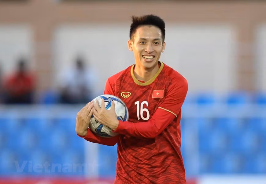 第54分钟，越南U22队球员雄勇进了一球。图自Vietnamplus