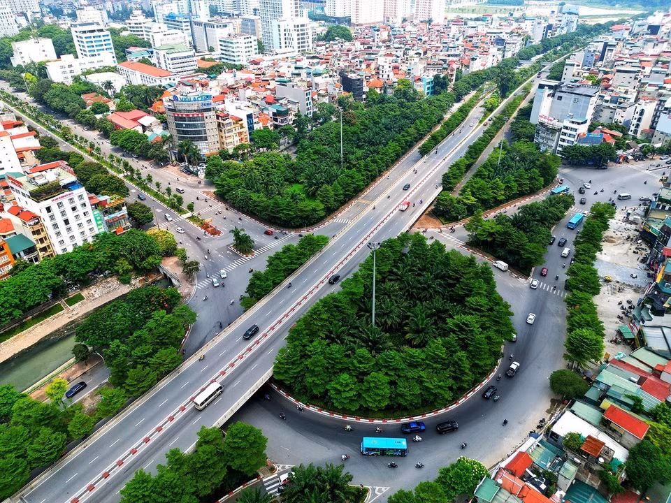 西湖郡武之功路各大片绿植。图自 越通社