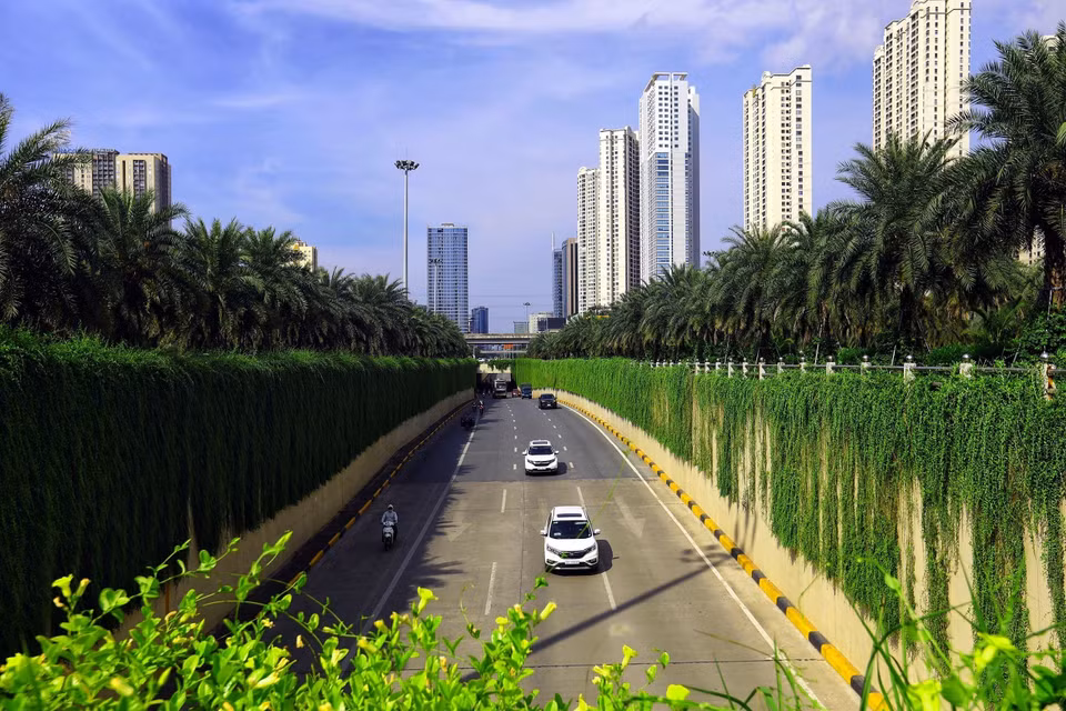 忠和地下通道绿植覆盖，营造出令人赞叹不已的美景。图自 越通社