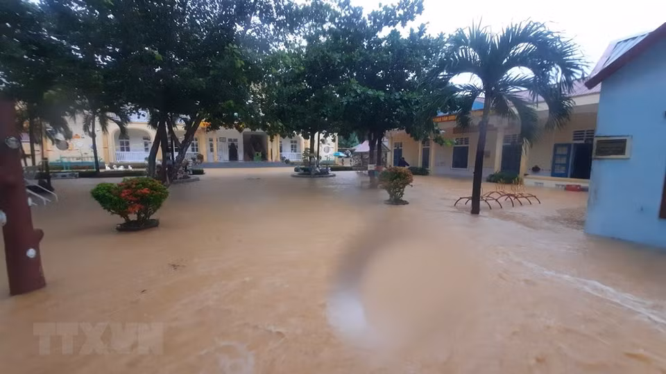 甘露县甘瑞乡受到洪水严重影响。（越通社记者 胡求摄）