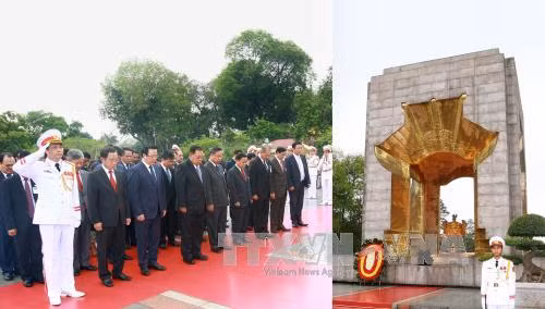  本扬·沃拉吉一行前往英雄烈士纪念台敬献花圈。