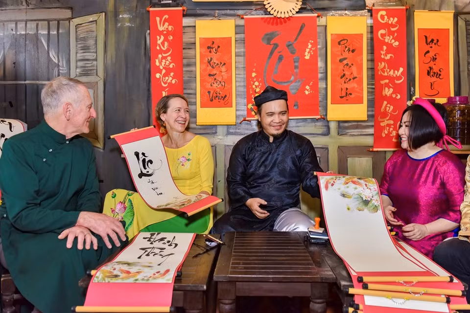 此次活动给国际友人留下有关越南传统文化的美好印象。图自越通社