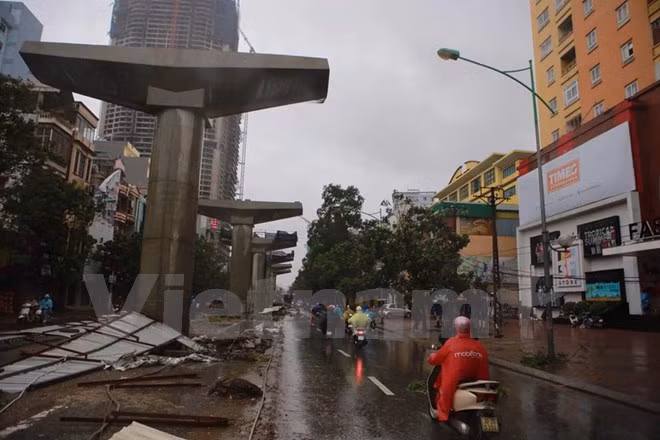 台风给河内市造成严重影响。（图片来源：越通社）