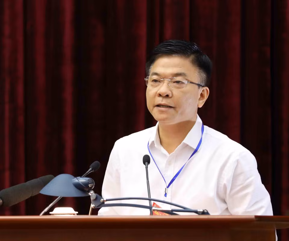 越南司法部部长黎成龙在会上发表讲话。越通社记者 芳花 摄