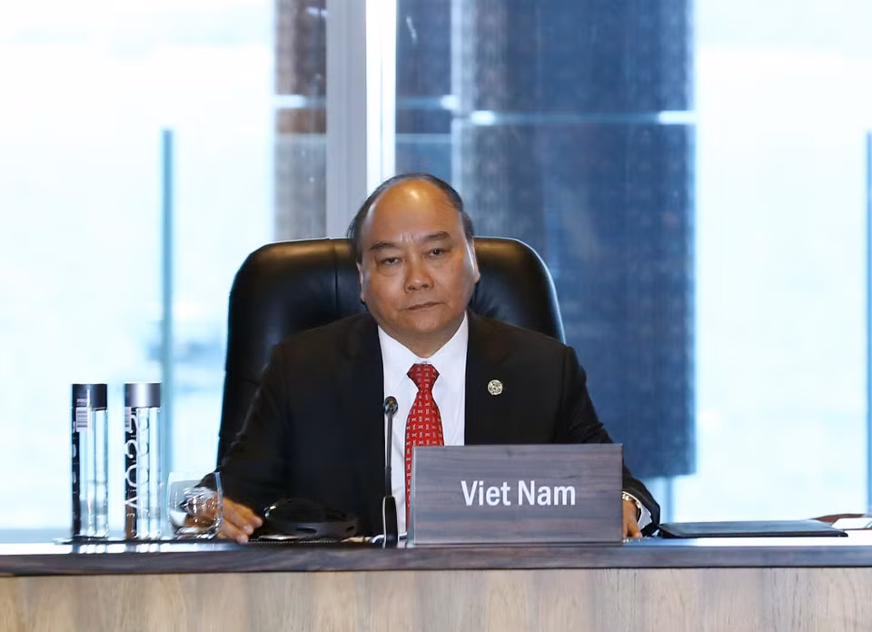 阮春福总理出席APEC领导人与国际货币基金组织（IMF）对话。越通社记者 统一 摄