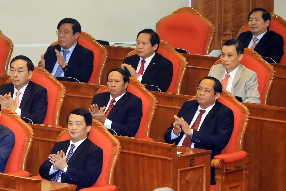 出席越共第十二届中央委员会第六次全体会议的代表。（图片来源：越通社）