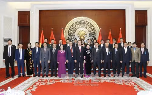 国家主席陈大光走访越南驻中国大使馆。（图片来源：越通社）
