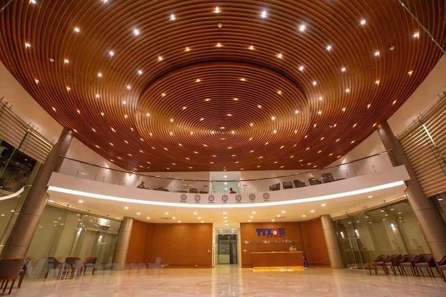 越通社电视中心大楼内部。图自越通社