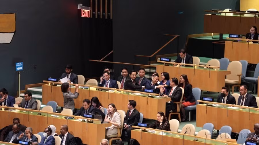 越南代表团高票当选联合国人权理事会（2023-2025年任期）成员。图自越通社