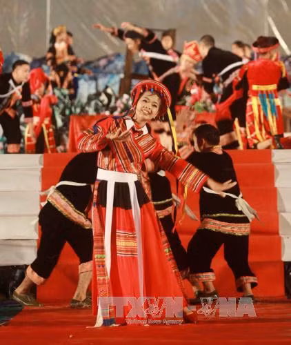题为“岩石高原——万花争艳”的艺术晚会。（图片来源：越通社）