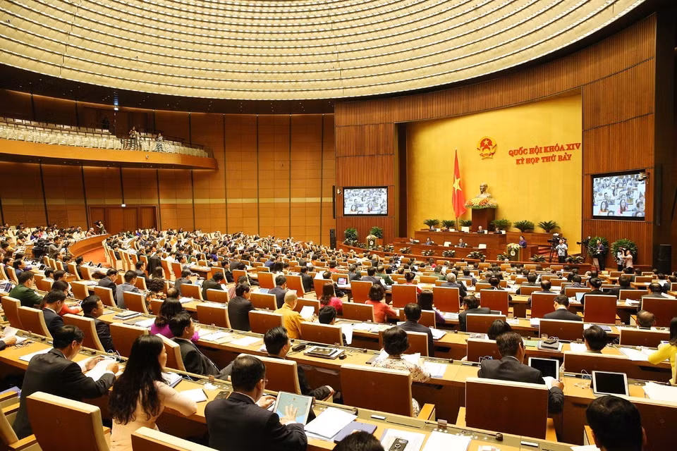 2019年5月20日9时，越南第十四届国会第七次会议在首都河内国会大厦隆重开幕。越通社记者芳花 摄