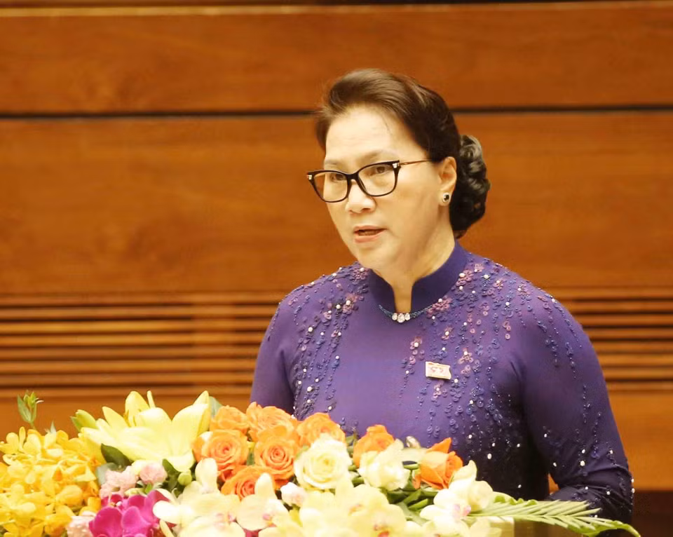  越南国会主席在开幕式发表讲话。越通社记者芳花 摄