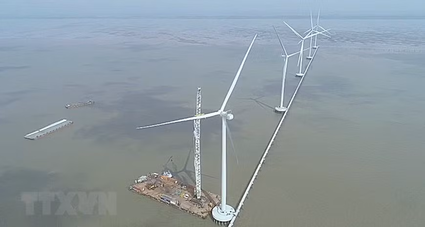 薄辽省东海县东海一号风电项目。图自越通社