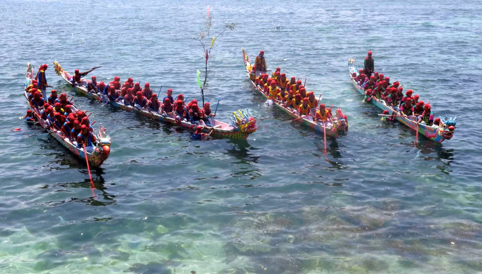“黄沙宾替身祭礼”仪式。越通社记者 福玉 摄 