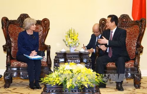 阮晋勇总理认为此访的成功为两国立法机构乃至两国关系作出积极贡献。（图片来源：越通社）