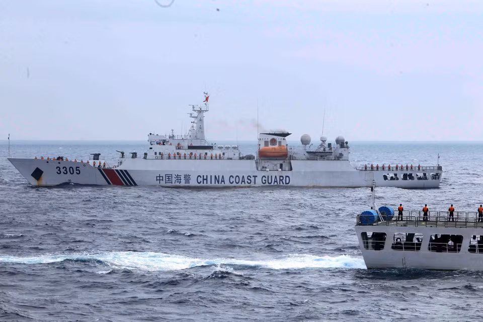 越中两国海警开展北部湾共同渔区渔业海上联合检查。越通社记者 安灯 摄