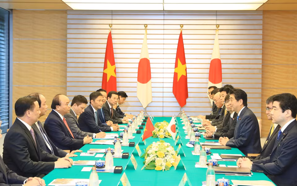 双方举行会谈。越通社记者 统一 摄