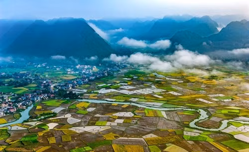 北山稻谷成熟季节美不胜收风景成为游客喜爱的地方。对于摄影爱好者而言，他们可早起攀上那莱（Nà Lay）山峰瞻仰黎明，并寻找最好的照相位置（图片来源：vnexpress.net）