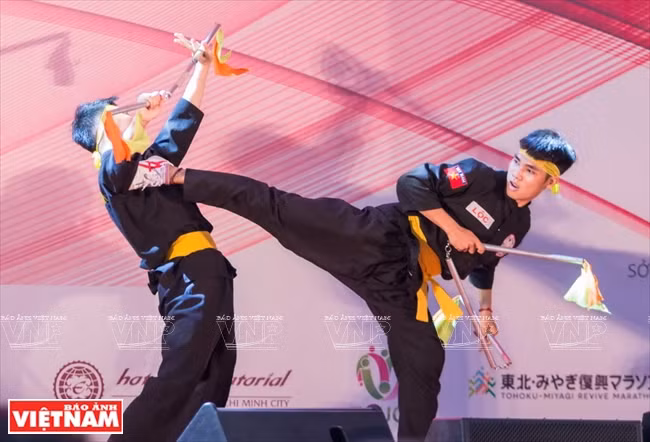 越南传统武术表演。 越南画报记者 山义 摄