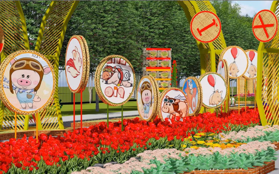 花卉展场景。越通社记者 陈春情 摄