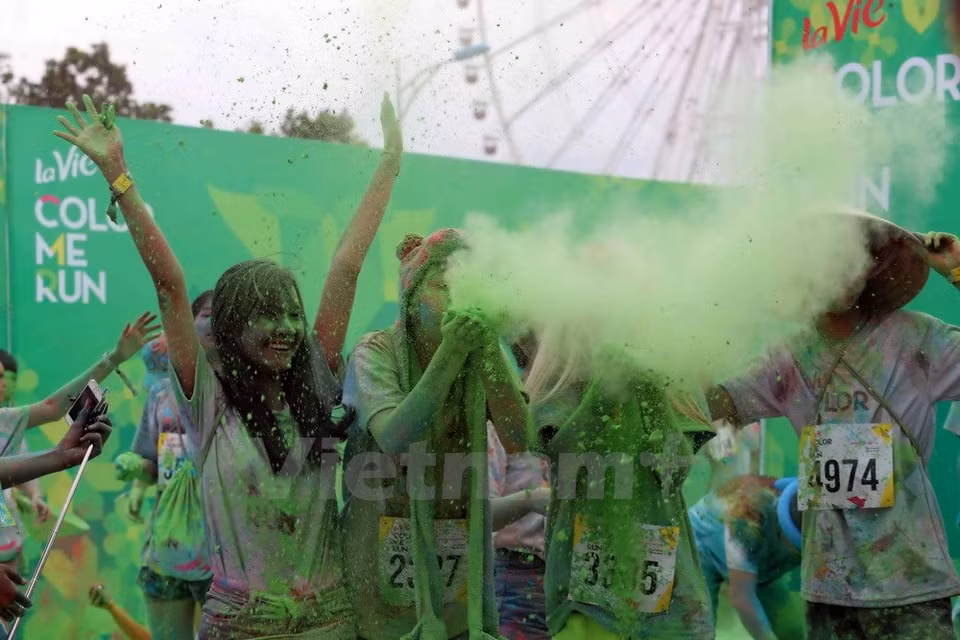 6月25日在岘港市举行的“彩色跑——Color Me Run”活动。 （图片来源：越通社）
