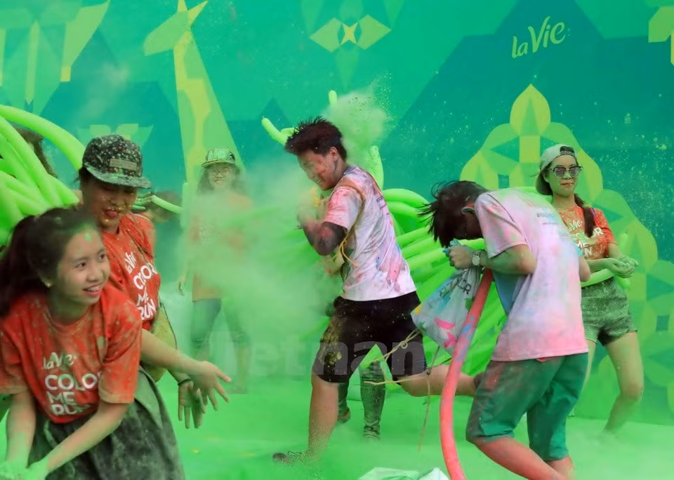 6月25日在岘港市举行的“彩色跑——Color Me Run”活动。 （图片来源：越通社）