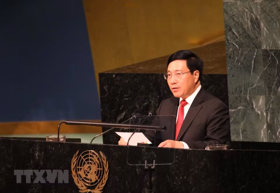 范平明副总理在第72届联合国大会一般性辩论上发表讲话。越通社记者 友煌 摄