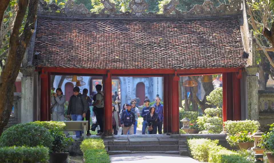 文庙-国子监国家级特殊遗迹区是河内历史悠久的古建筑群之一。图自越通社