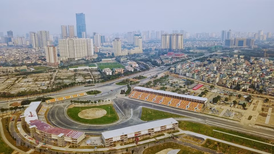 F1越南大奖赛河内赛道占地面积88公顷，在美亭国家体育场区内建设。越通社记者 成达 摄