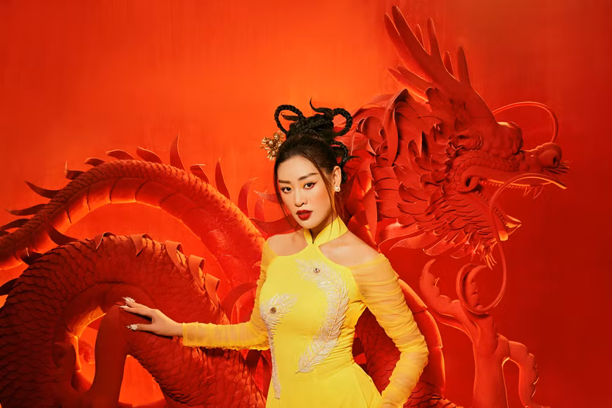 越南环球小姐庆云充满东方玄秘色彩的照片集。图自越通社/Vietnam+