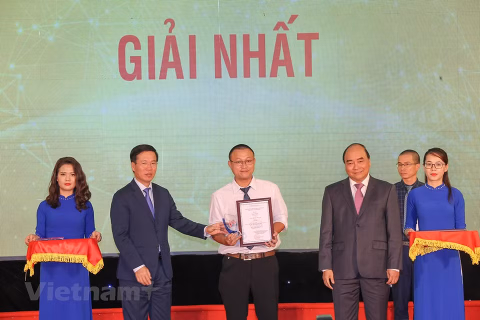 新闻网VietnamPlus的作品获得一等奖。越通社记者 明山 摄