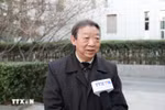 中国云南省社会科学院越南研究所名誉所长朱振明教授在越共十四大召开前夕接受越通社驻北京记者采访。图自越通社