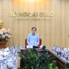 外交部长黎怀忠发表讲话。图自越通社