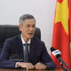 越南驻柬埔寨特命全权大使阮明羽接受越通社采访。图自越通社