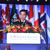 越南政府副总理、国防部长潘文江大将发表讲话。图自越通社