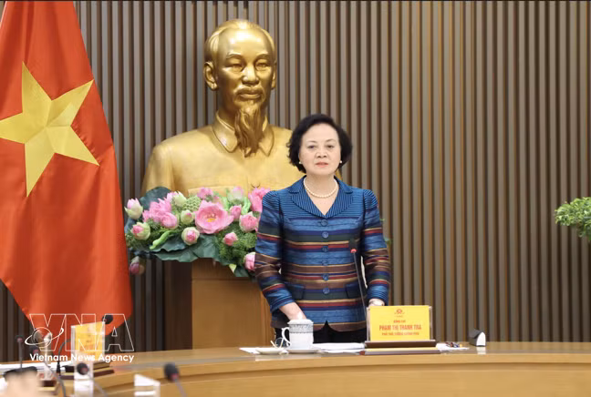 范氏清茶发表讲话。图自越通社