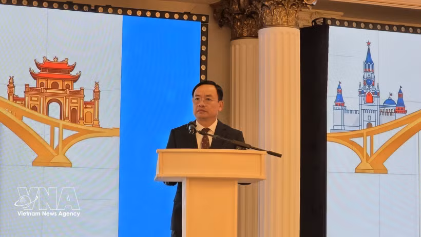 富寿省委副书记阮孟山在会上发言。图自越通社