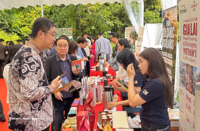 新加坡越南咖啡节为越南企业与新加坡进口商、分销系统和伙伴加强对接搭建平台。图自越通社