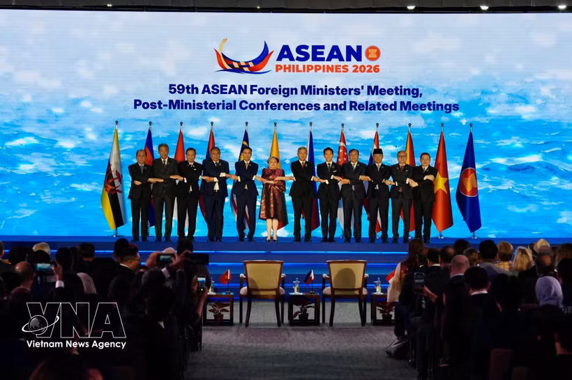 东盟各国外长出席第59届东盟外长会议开幕式。图自越通社