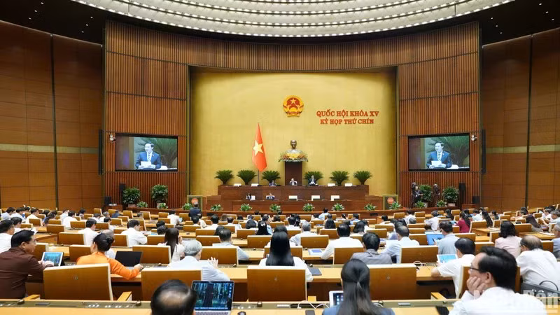第十五届国会第九次会议场景。图自nhandan.vn