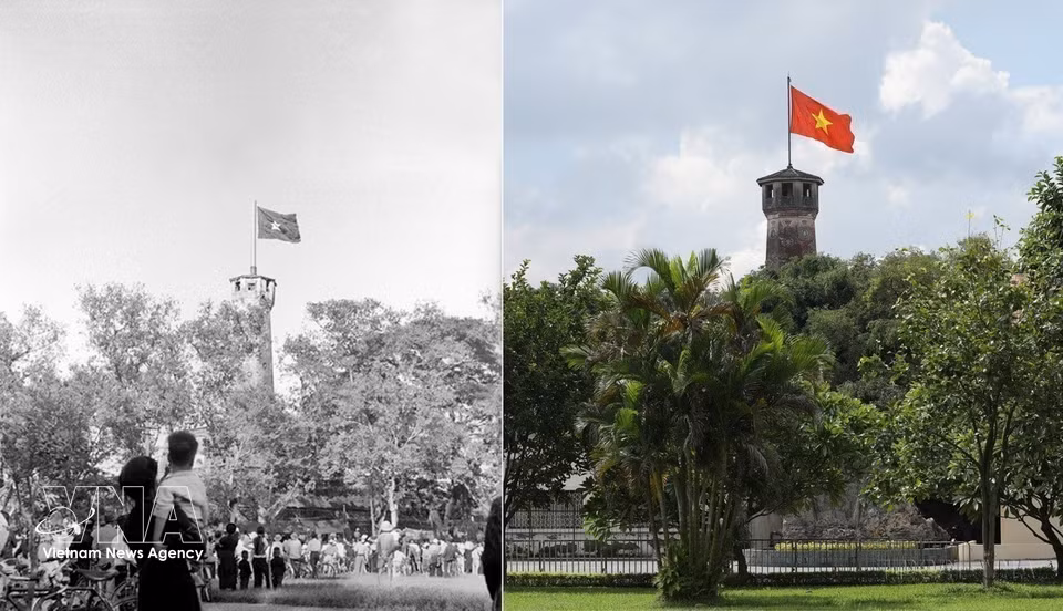拥有200多年历史的河内旗台是升龙皇城遗迹群中一处具有特殊历史意义的建筑。它不仅是首都的象征，也是越南英勇抗战岁月的历史见证，彰显了河内人民世代传承的坚韧不屈精神。图自 越通社