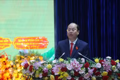 金瓯省委书记阮胡海在会上发言。图自越通社