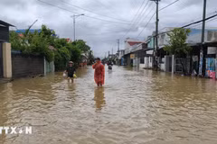 暴雨洪水导致中部地区85间房屋受损，20454间房屋被淹。图自越通社