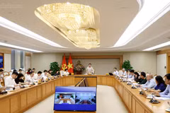 政府副总理、越南国际金融中心执行委员会主席阮文胜主持会议。图自chinhphu.vn