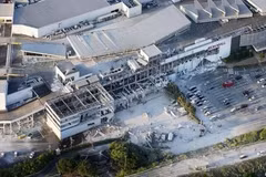 2026年7月28日，日本熊本县永旺梦乐城（Aeon Mall）在地震后的受损情况。图自共同社/越通社发