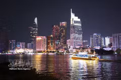 胡志明市夜景。图自越通社