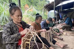 在安那乡，编织水葫芦的可持续生计模式有助于改善山区居民的生活。图自越通社
