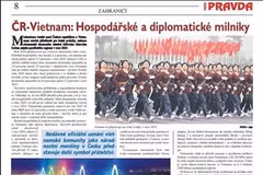 捷克最大左翼报纸《国民报》（Nasepravda）4月10日发表题为《捷越关系：经济和外交的亮点》社论。图自越通社