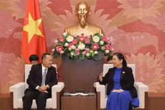 国会副主席丛氏放会见老挝巴特寮通讯社代表团